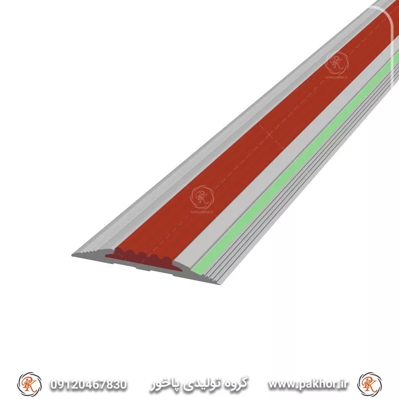 ترمز پله آلومینیومی تک کانال تخت رویه PVC کد S13